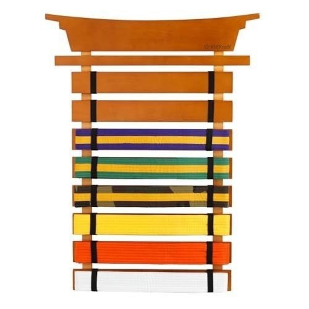 KidKraft Martial Arts Wooden Belt Holder Hanging Display for 8 Belts